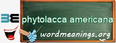 WordMeaning blackboard for phytolacca americana